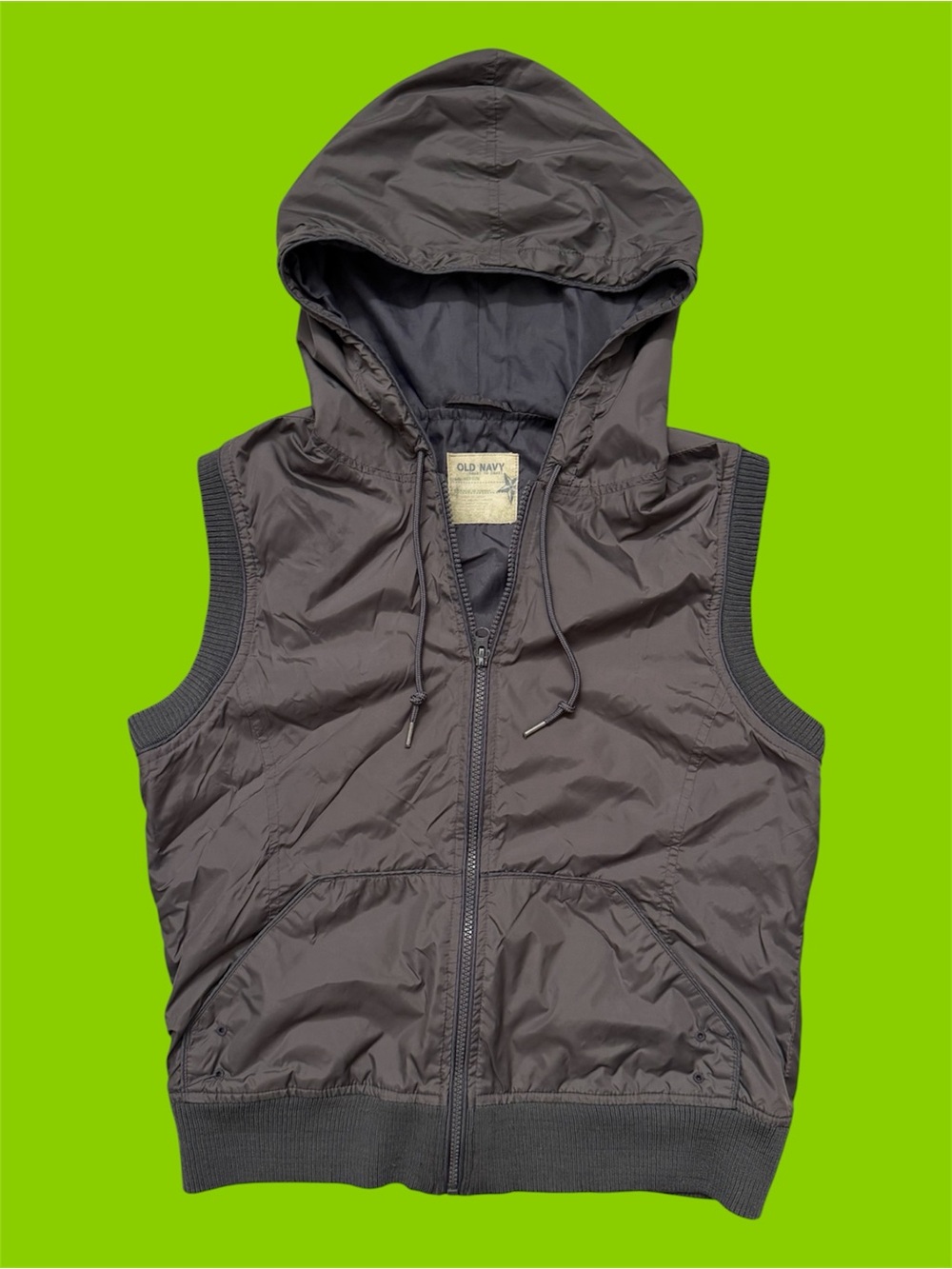 Old Navy Y2K Gray Windbreaker Vest